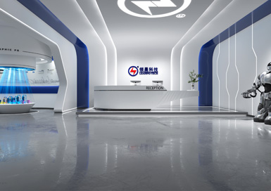 杭州领晨科技半导体公司办公室装修设计案例
